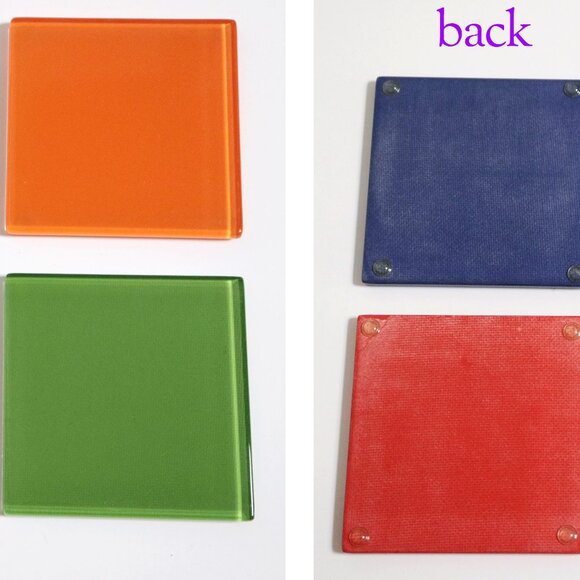 Page Goolrick for MoMA Glass Colorblock Coasters Set of 4 Modern Design - Picture 2 of 8